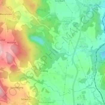 Mappa topografica Wildtier, altitudine, rilievo