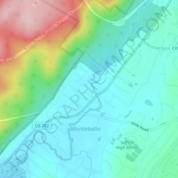 Mappa topografica Kings Gate Park, altitudine, rilievo