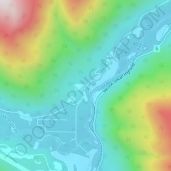 Mappa topografica Vallican, altitudine, rilievo