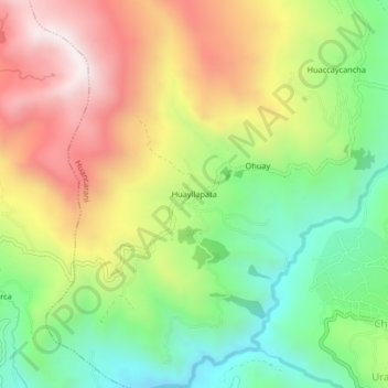 Mappa topografica Huayllapata, altitudine, rilievo