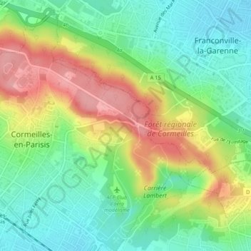 Mappa topografica Bois des Croles, altitudine, rilievo