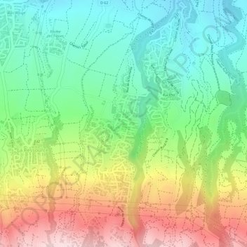 Mappa topografica Ravine Coco, altitudine, rilievo