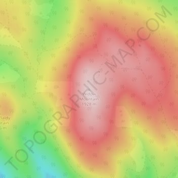 Mappa topografica Widow Mountain, altitudine, rilievo