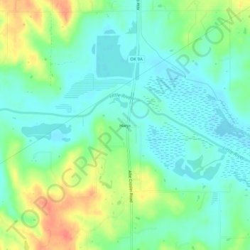 Mappa topografica Harjo, altitudine, rilievo