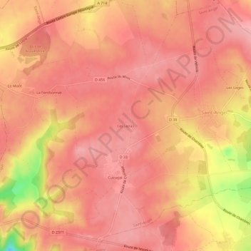 Mappa topografica Les Jarras, altitudine, rilievo