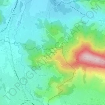Mappa topografica La Mangoutte, altitudine, rilievo