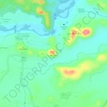 Mappa topografica Matanga Hill, altitudine, rilievo