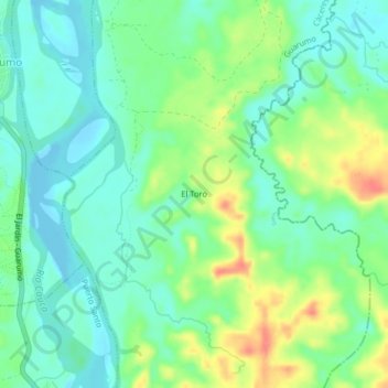 Mappa topografica El Toro, altitudine, rilievo