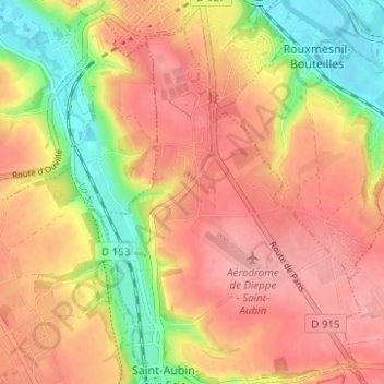 Mappa topografica Les Vertus, altitudine, rilievo