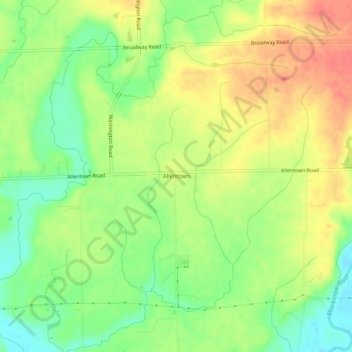 Mappa topografica Allentown, altitudine, rilievo