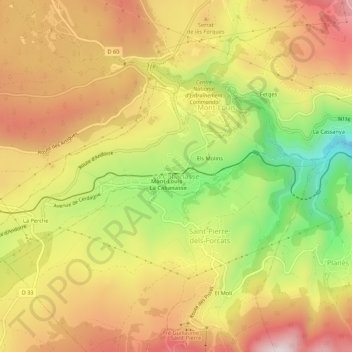 Mappa topografica La Cabanasse, altitudine, rilievo