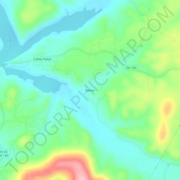 Mappa topografica Barber, altitudine, rilievo