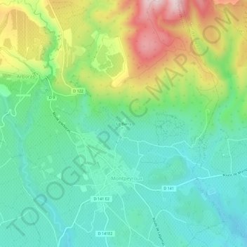 Mappa topografica Le Barry, altitudine, rilievo