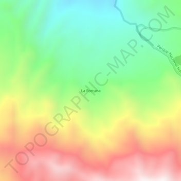 Mappa topografica La Fortuna, altitudine, rilievo