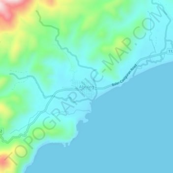 Mappa topografica Abuleg, altitudine, rilievo