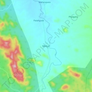 Mappa topografica Mirtur, altitudine, rilievo