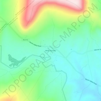 Mappa topografica Wells Tannery, altitudine, rilievo