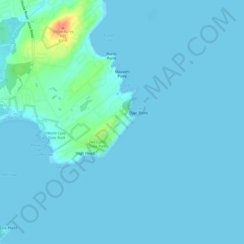 Mappa topografica Cape Elizabeth, altitudine, rilievo