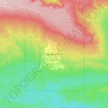 Mappa topografica Swan Hills, altitudine, rilievo