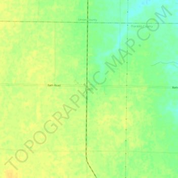 Mappa topografica Bath, altitudine, rilievo