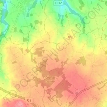 Mappa topografica Kermarc, altitudine, rilievo