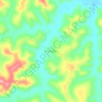 Mappa topografica Emboabas, altitudine, rilievo