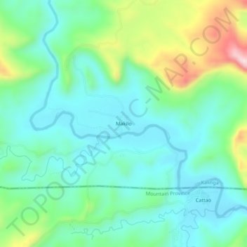 Mappa topografica Makilo, altitudine, rilievo