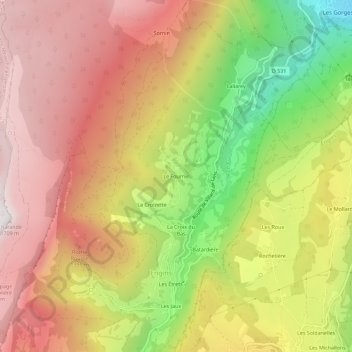 Mappa topografica Le Fournel, altitudine, rilievo
