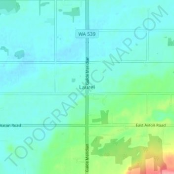 Mappa topografica Laurel, altitudine, rilievo