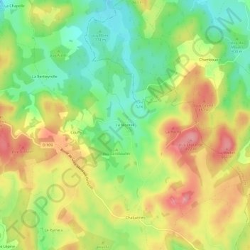 Mappa topografica Le Monteil, altitudine, rilievo