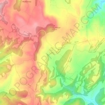 Mappa topografica Su, altitudine, rilievo