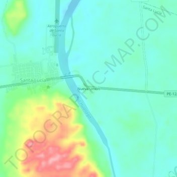 Mappa topografica Nueva Unión, altitudine, rilievo