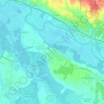 Mappa topografica Chez Deschamps, altitudine, rilievo