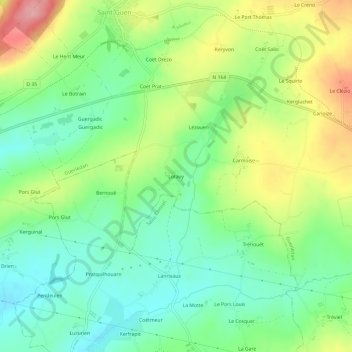 Mappa topografica Lotavy, altitudine, rilievo