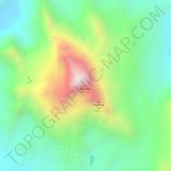 Mappa topografica Rajuntay, altitudine, rilievo
