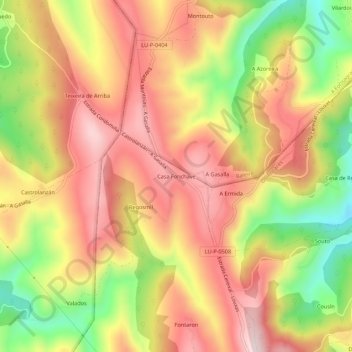 Mappa topografica Casa Fonchave, altitudine, rilievo