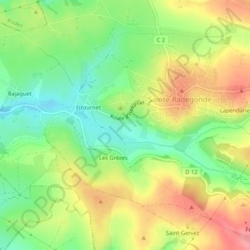 Mappa topografica Sorinières, altitudine, rilievo