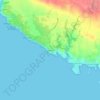 Mappa topografica Binidalí, altitudine, rilievo