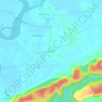 Mappa topografica Velim, altitudine, rilievo