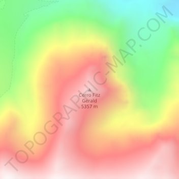 Mappa topografica Cerro Fitz Gerald, altitudine, rilievo
