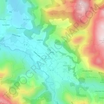 Mappa topografica Janitz, altitudine, rilievo