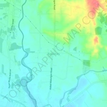 Mappa topografica Baluntay, altitudine, rilievo