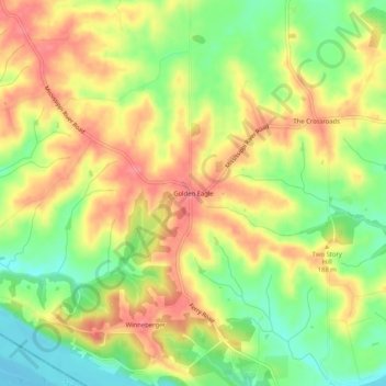 Mappa topografica Golden Eagle, altitudine, rilievo