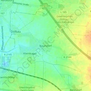 Mappa topografica Naundorf, altitudine, rilievo