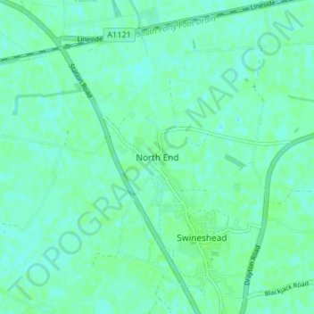 Mappa topografica North End, altitudine, rilievo
