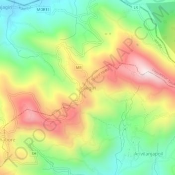 Mappa topografica Josegiri, altitudine, rilievo