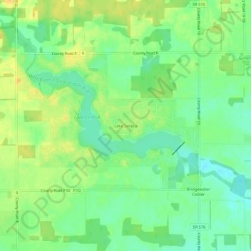Mappa topografica Lake Seneca, altitudine, rilievo