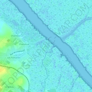Mappa topografica Chatressac-Chaillevette, altitudine, rilievo