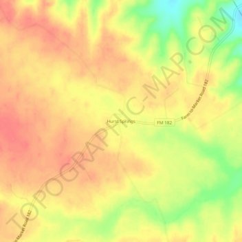 Mappa topografica Hurst Springs, altitudine, rilievo