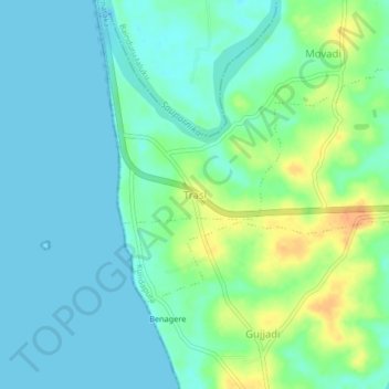 Mappa topografica Trasi, altitudine, rilievo